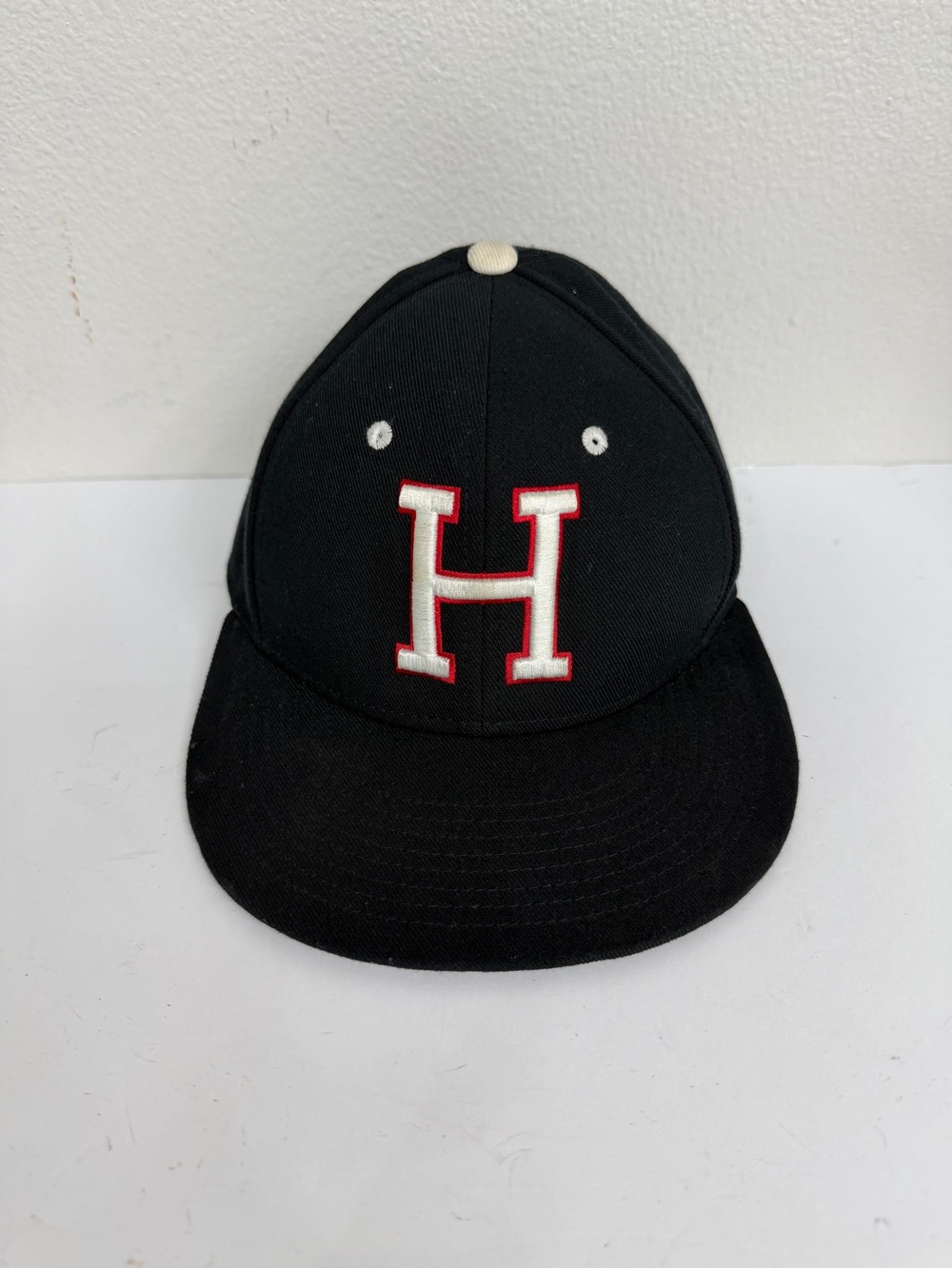 Nike Harvard University Fitted Baseball Cap Navy Blue H Logo Size 6 7/8
